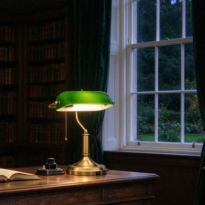 Steel Bankers Table Lamp
