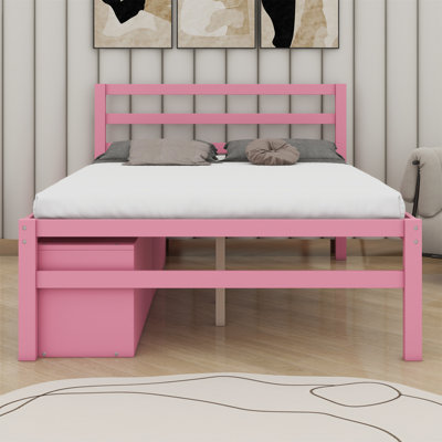 Platform Bed With Removable Storage Shelves BuiltIn Two Storage Drawers For Added Convenience