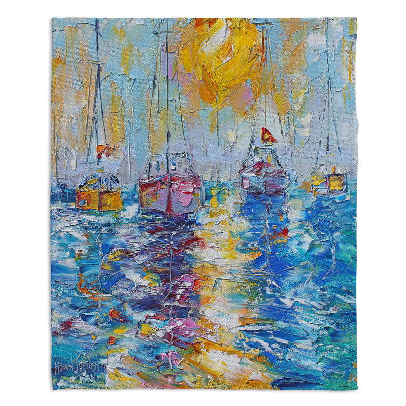 Couverture sherpa doux à voiliers, l 68 po x L 80 po