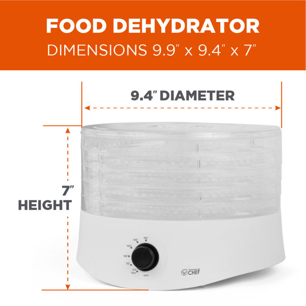 Commercial Chef Food Dehydrator, Dehydrator with 5 Drying Racks, White