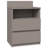 Taahir 2-Drawer Bedside Table with Open Shelf 40 cm Grey