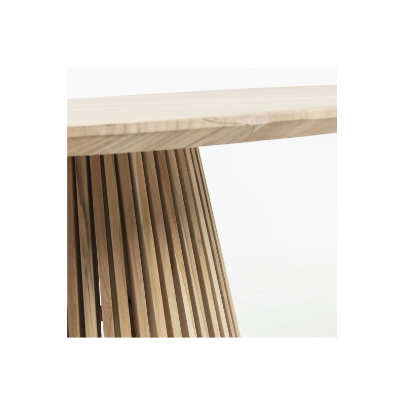 Irune Teak Round Solid Wood Dining Table, Brown