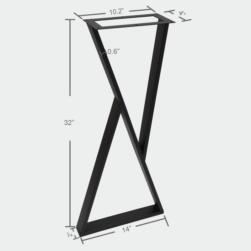 Kronborg Iron Table Leg, 32" H x 14" W x 2" D