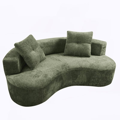 Couch for Living Room, Couch with 2 Pillows,Upholstered Floor Sofa