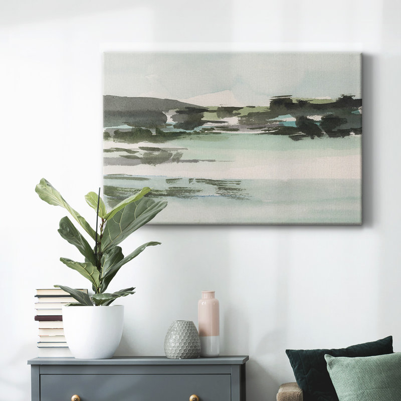 Toile tendue avec galerie Turquoise Marsh II, H 24 po x l 36 po