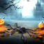 Décoration d'Halloween extérieure 3,25 ", accessoire d'Halloween surdimensionné avec pattes lumineuses pliables
