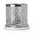 Gsy Decorative Candle Holder, Silver And White Patchwork, 10 Inch Glass