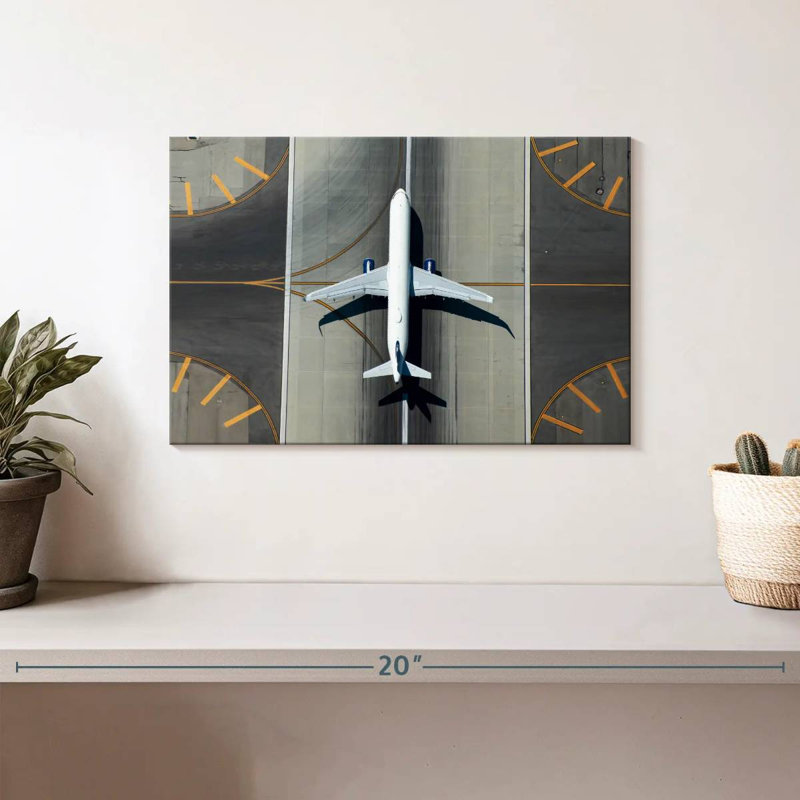 Mehar Runway Commercial Plane, 8" H x 12" W
