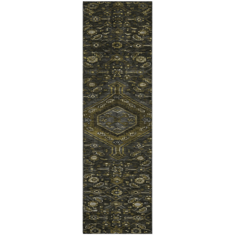 Premium Machine Washable Barry AMF1225 Medallion Rug, Runner 2'3" x 7'6"