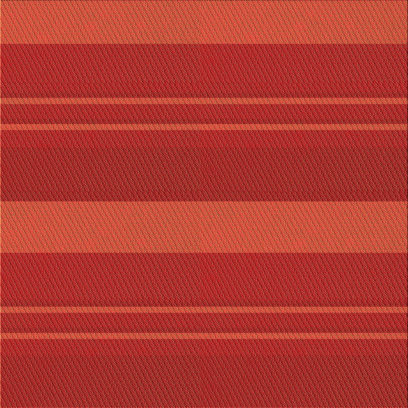 Tapis rayé orange en laine, Carré 6 pi