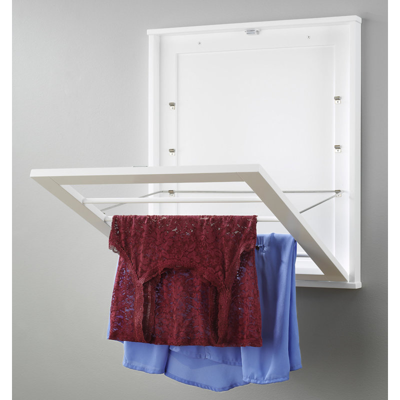 Whitmor White Wall Mounted Folding Wood Drying Rack