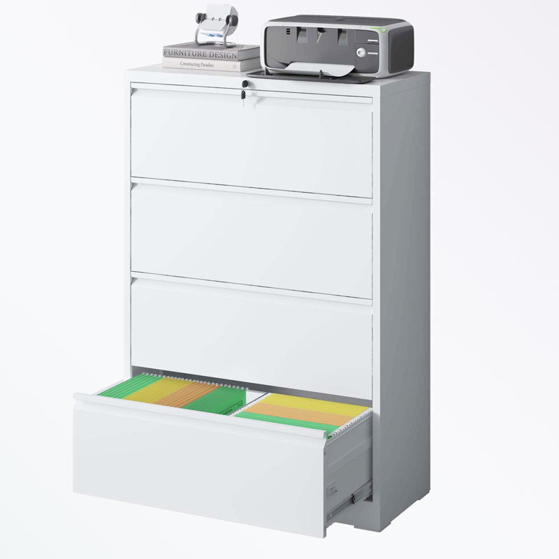 Medeina 35.43'' Wide 4 - Drawer Filing Storage Cabinet, White