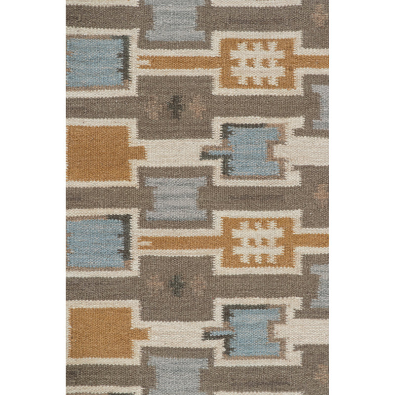 Scandinavian Wool Geometric Area Rug, Rectangle 6' x 9'