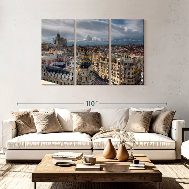 Sireci Madrid Skyline Over Gran Via, 48" H x 74" W