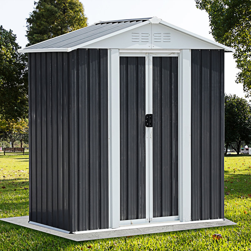 Abri de jardin à porte coulissante, Gris