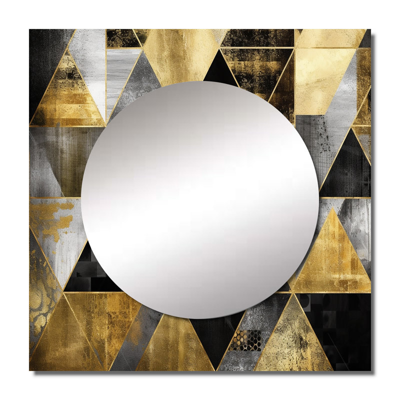 Figuroa - Grand miroir mural carré géométrique moderne pour chambre à coucher, 23 po x 23 po