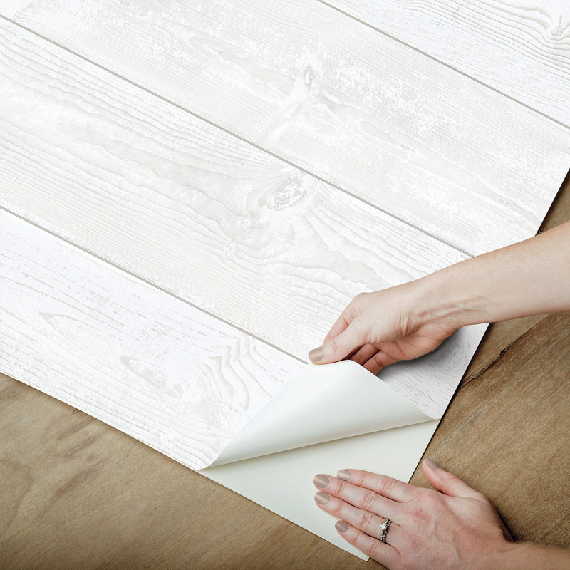 Papier peint adhésif Urban Shiplap, Blanc