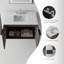Meuble-lavabo suspendu de 91 cm (36 po) avec lavabo, portes à fermeture amortie, comptoir et dosseret en marbre reconstitué, armoire murale en contreplaqué, marron-133406171
