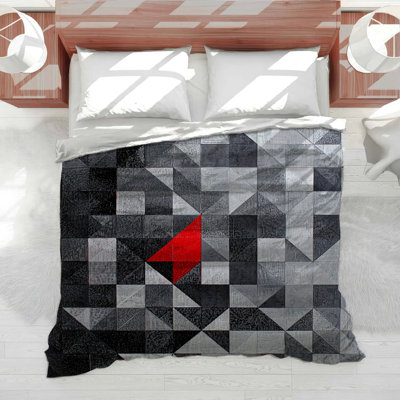 Housse de couette à motif quadrillé abstrait Mid Century Modern