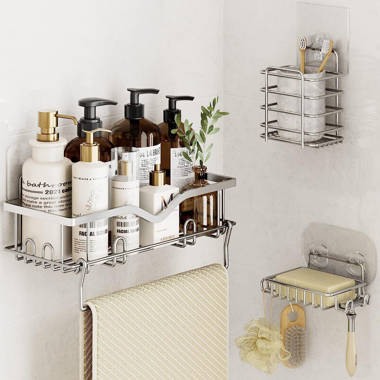 Rebrilliant Luzenia Adhesive Stainless Steel Shower Caddy