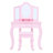 Teamson Kids Little Princess Corner Pink Play Vanity Table & Stool with Tri-Fold Mirror