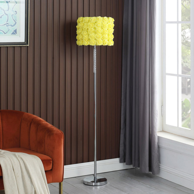 Bright Yellow Floral Elegance In Metal, Perfect For Modern Living Spaces