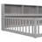 Full Floor Bed With Side Bookcase,Shelves,Guardrails,Grey-1057717132
