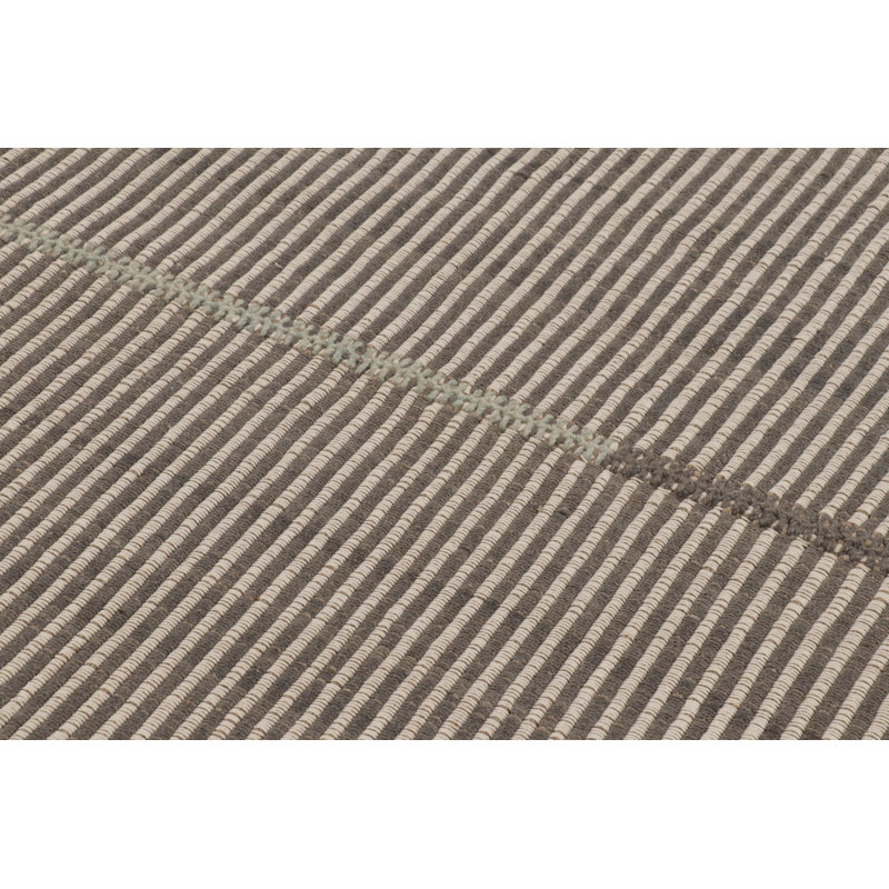 Rug & Kilim's Accent Kilim, Gray And White Textural Stripes With Beige Accents