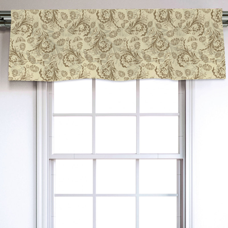 Sateen Floral Ruffled Window Valance