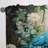 Teal Peacock Monochrome - Modern Velvet Curtain - Room Darkening - 1 Panel-107831293