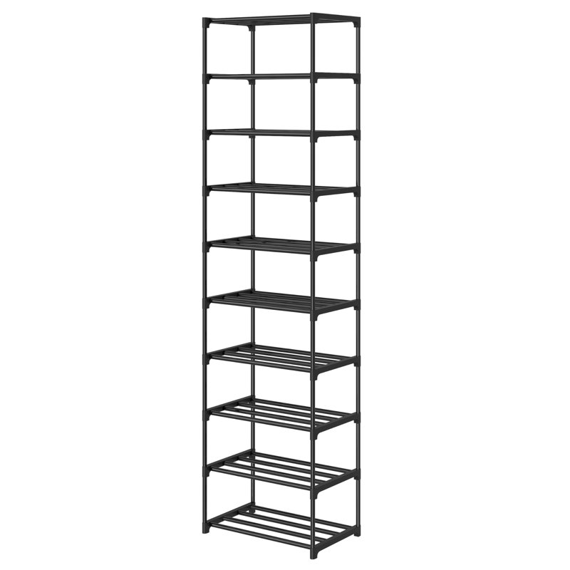 Étagère à chaussures haute 10 étages, étagère à chaussures étroite et légère, support à chaussures vertical compact, petit espace pour le plancher du placard, rangement pour dortoir, entrée de la porte d'entrée, vestibule
