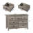 47.24" W 7-Drawer Gray Storage Dresser, Weathered Oak Engineered Wood with Metal Handles