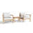 Ensemble de conversation teck avec coussins sunbrella 3 pièces relaxing deep Thorin