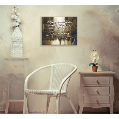 Fleur De Lis Living Gallery Wrapped Canvas By Olivia Manning: "Enjoy yourself while you’ve still got the ch