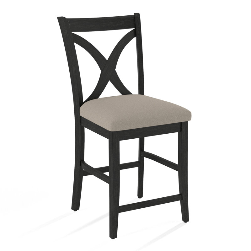 Tabouret de bar et de comptoir Hues, Tissu beige performant; 0851-73, Tabouret de comptoir (assise de 26 po de hauteur)