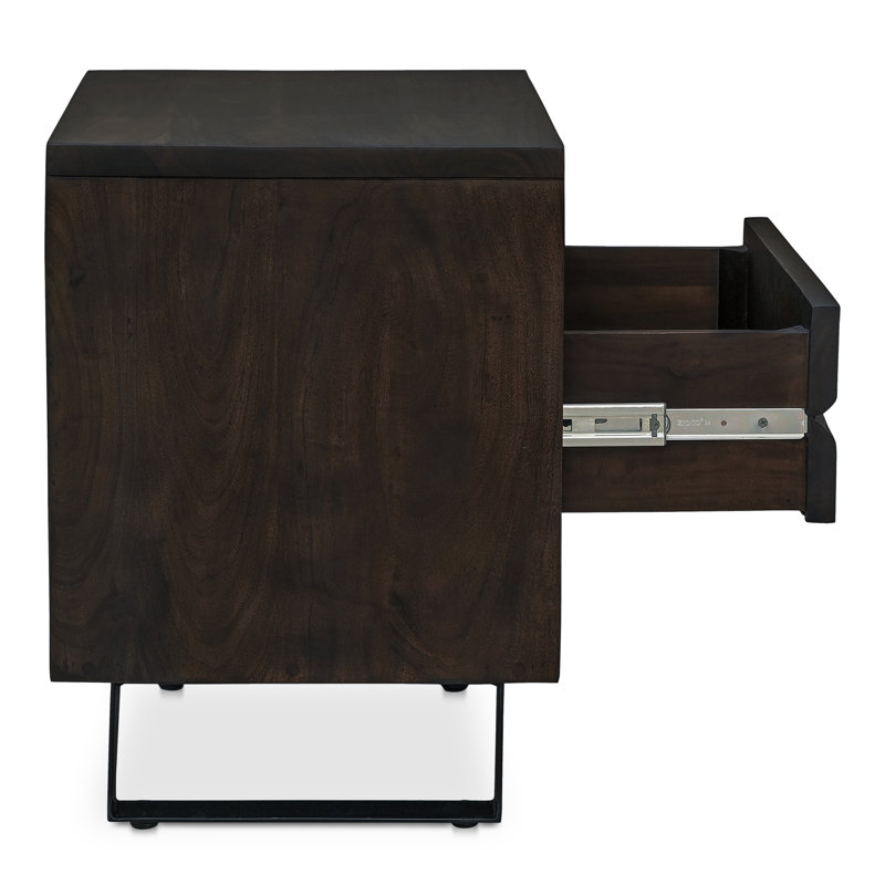 Madagascar 1 - Drawer Solid Wood Nightstand, Dark Brown