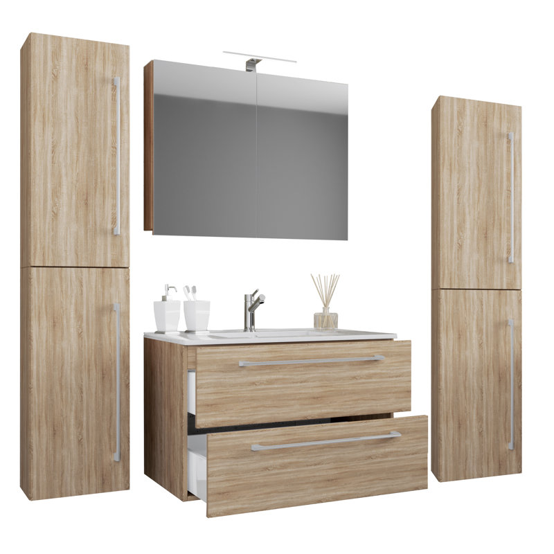 Natelson Bathroom Furniture Suite, Brown