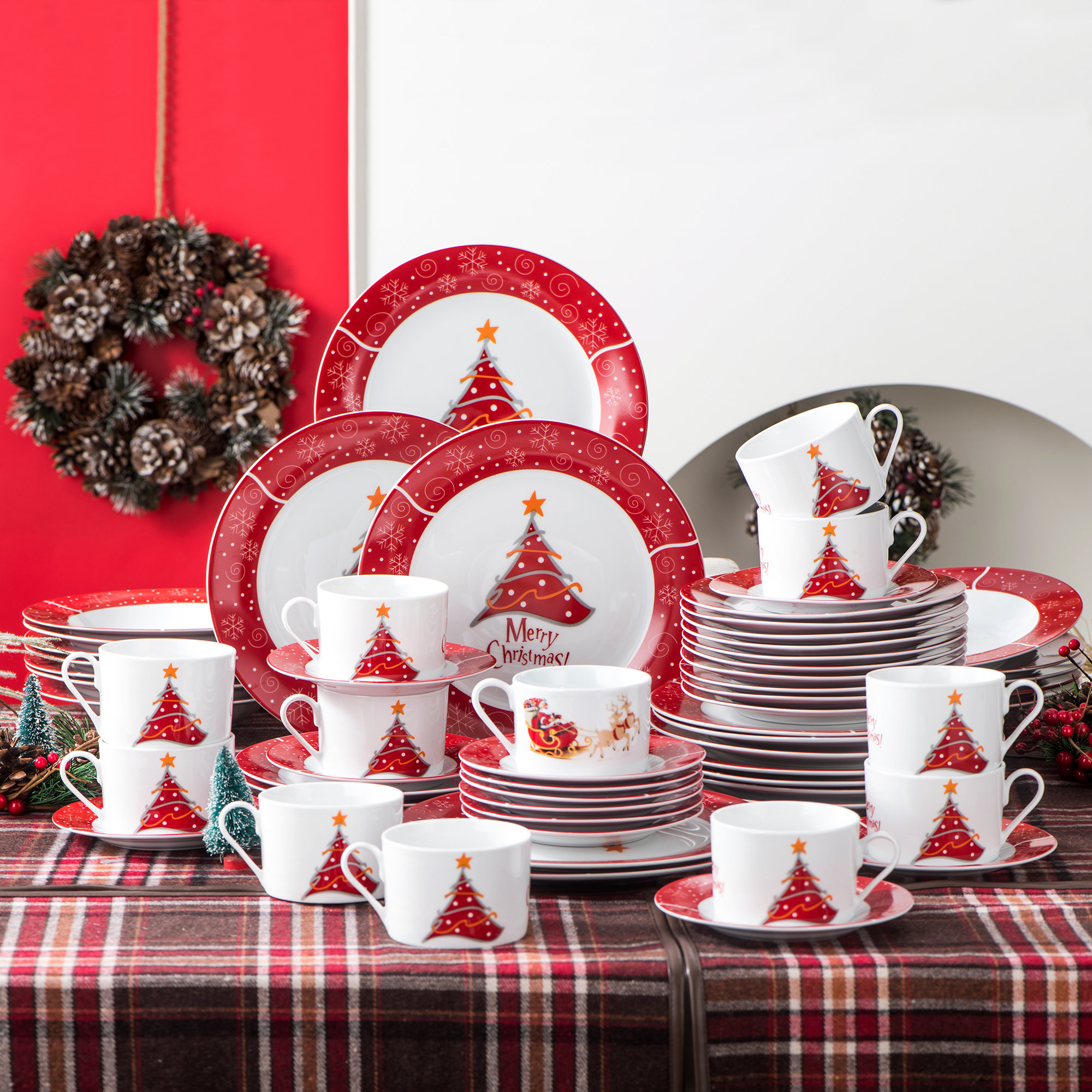 MALACASA Porcelain China Dinnerware Set - Service for 12 & Reviews