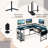 L-Shaped Gaming Desk w/ LED Lights & Power Outlets Monitor Stand Fabric Bag-524928283