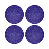 Constellations Stars Vegan Leather Round Coasters