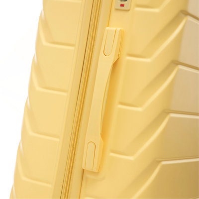 20 po / 24 po / 28 po 3 pièces / ensemble en valise à roulettes ABS, couleur assortie, avec serrure à combinaison (jaune)