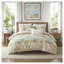 Ensemble de housse de couette en coton 5 pièces très grand / très grand californien avec coussins décoratifs à imprimé botanique - Literie certifiée OEKO-TEX-124648199-124648201