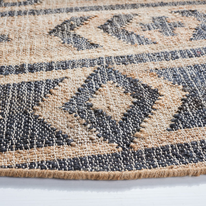 Haywa Hand Loomed Jute, Cotton Southwestern Rug, Round 5'