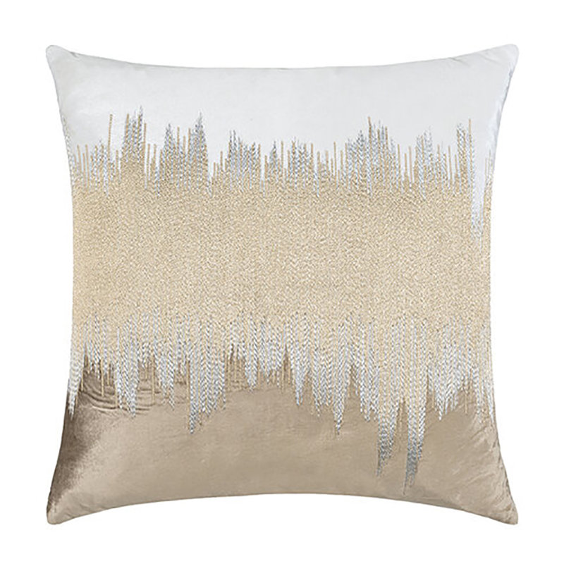 Mira Velvet Pillow Cover & Insert, Beige, 22” H x 22” W, Square