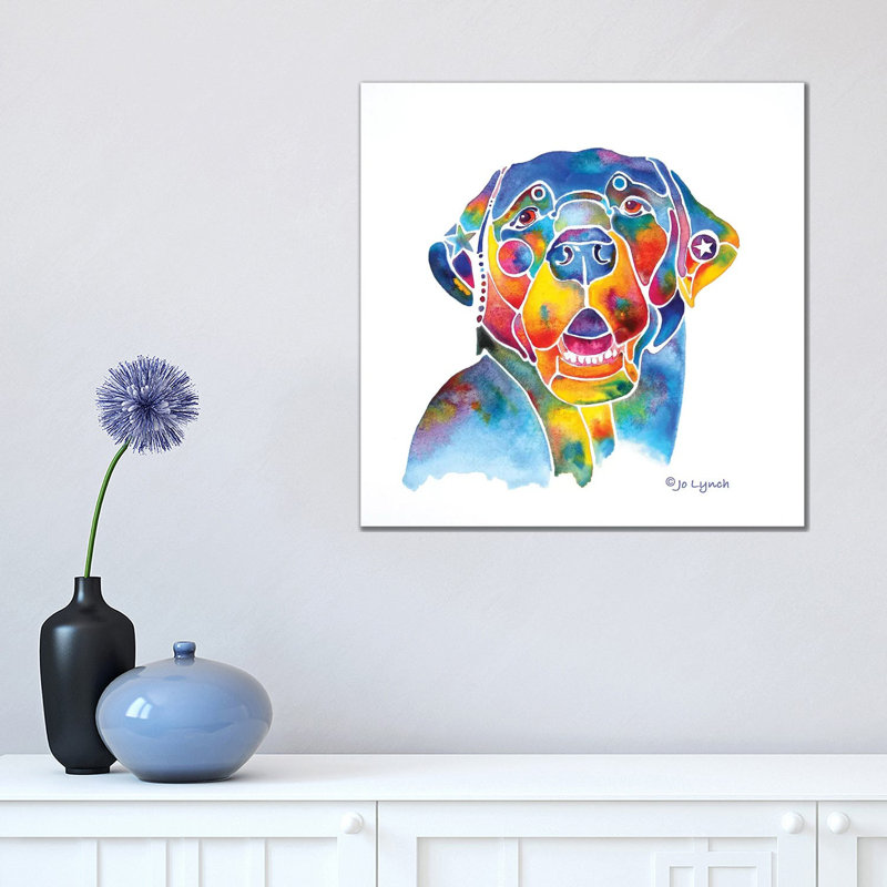 Black Labrador Lab by Jo Lynch - Wrapped Canvas Gallery-Wrapped Canvas Giclée, 45.72 cm H x 45.72 cm W
