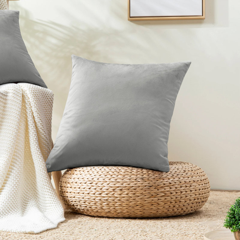 Crushed Velvet Scatter Cushion Cover Set, Silver