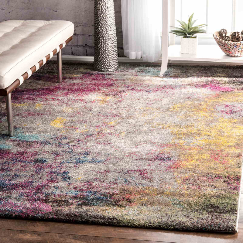 Abstract Indoor Rug, Rectangle 4'1" x 6'