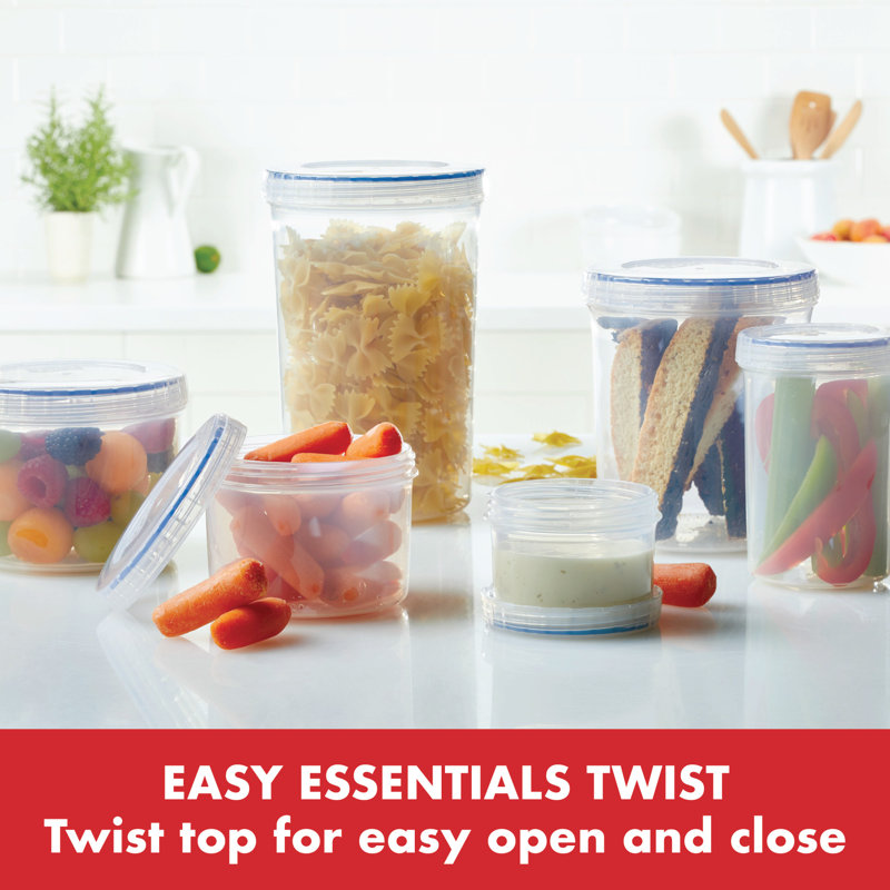 Clear Twist Lock 12-Piece BPA-Free Plastic Food Storage Set