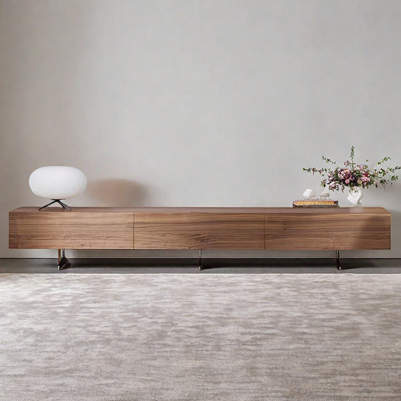 Meuble télé moderne et minimaliste en bois massif, H 13,77 po x L 94,48 po x l 19,29 po
