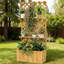 Jardinière en bois, lit de jardin surélevé, avec treillis, toit suspendu, tablette pour plante